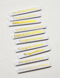 Congratulations Foil Greetings White Tabs