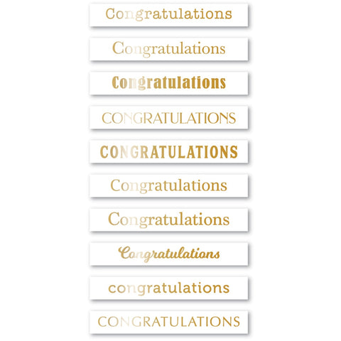 Congratulations Foil Greetings White Tabs