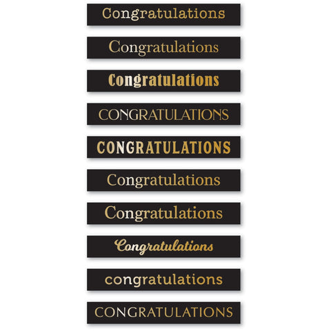 Congratulations Foil Greetings Black Tabs