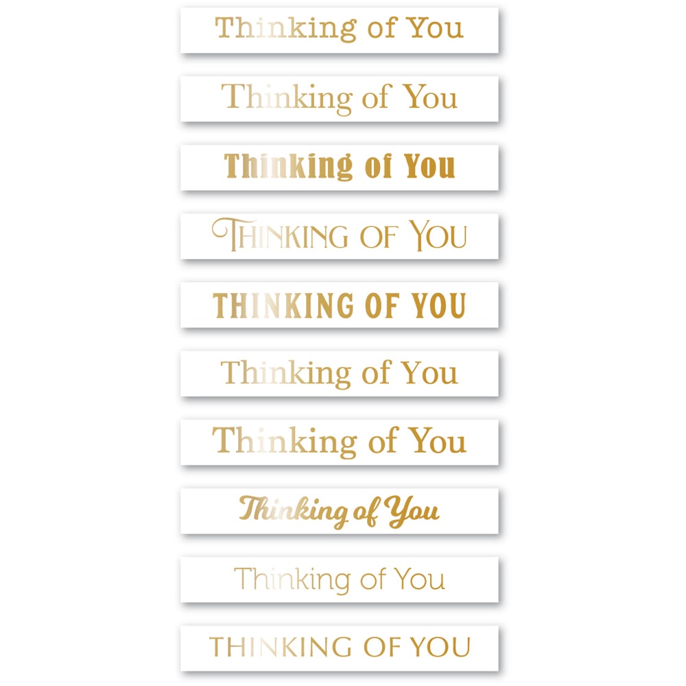 Thinking of You Foil Greetings White Tabs
