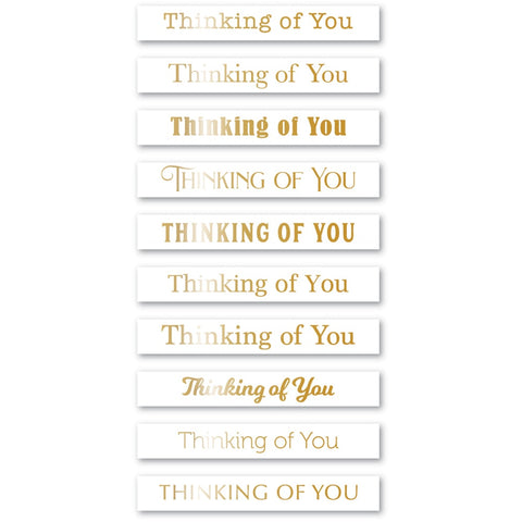 Thinking of You Foil Greetings White Tabs