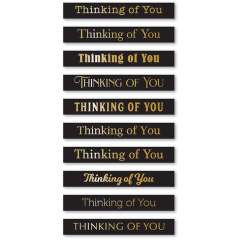 Thinking of You Foil Greetings Black Tabs