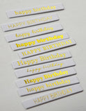 Happy Birthday Foil Greetings Large White Tabs