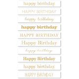 Happy Birthday Foil Greetings Large White Tabs
