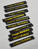 Happy Birthday Foil Greetings Large Black Tabs