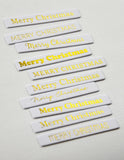 Merry Christmas Foil Greetings Large White Tabs