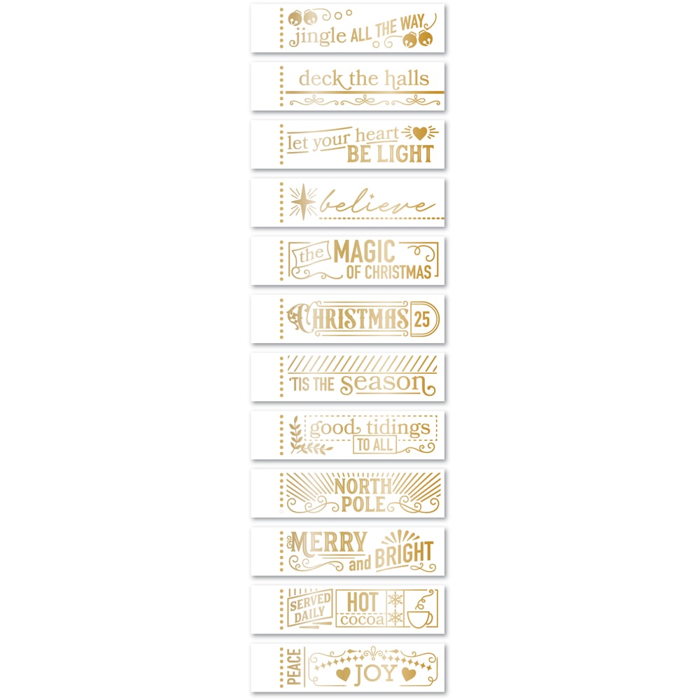 Christmas Magic Labels White Foil Tabs