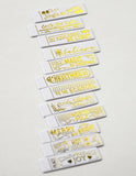 Christmas Magic Labels White Foil Tabs
