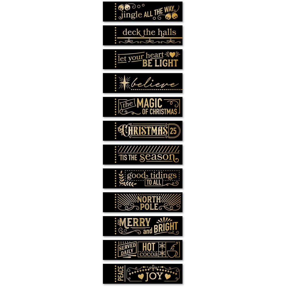 Christmas Magic Labels Black Foil Tabs