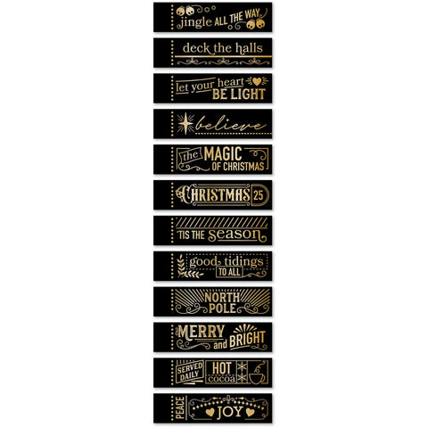 Christmas Magic Labels Black Foil Tabs