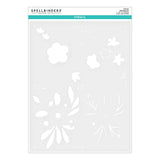 Hello Blooms Stencil from the Glimmer Cardfront Sentiments Collection