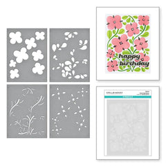 Blossoming Flowers Layered Stencil from the Flower Market Collection