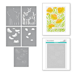 Coneflower Layered Stencil from the Flower Market Collection