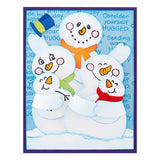 Stampendous Snowman Hugs Faces &amp; Sentiments Lot de tampons transparents de la collection Holiday Hugs