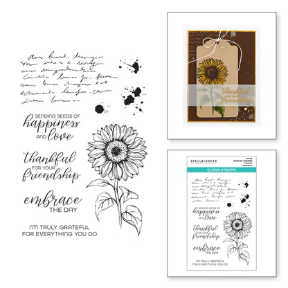 Sunflower Greetings Clear Stamp Set from the Serenade of Autumn Collection