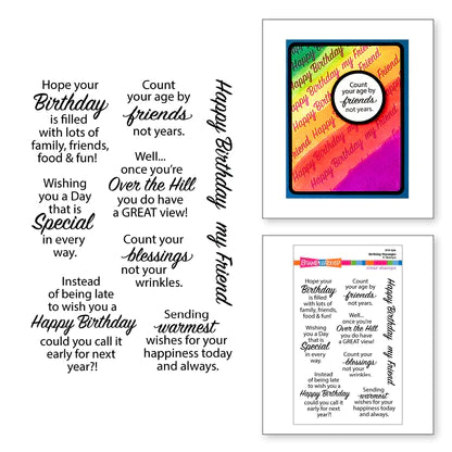 Birthday Messages Clear Stamp Set from the All the Sentiments Collection by Stampendous