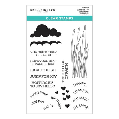 Jump for Joy Sentiments Clear Stamp Set from the Jump for Joy Collection