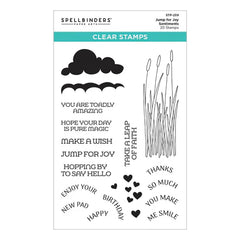 Jump for Joy Sentiments Clear Stamp Set from the Jump for Joy Collection