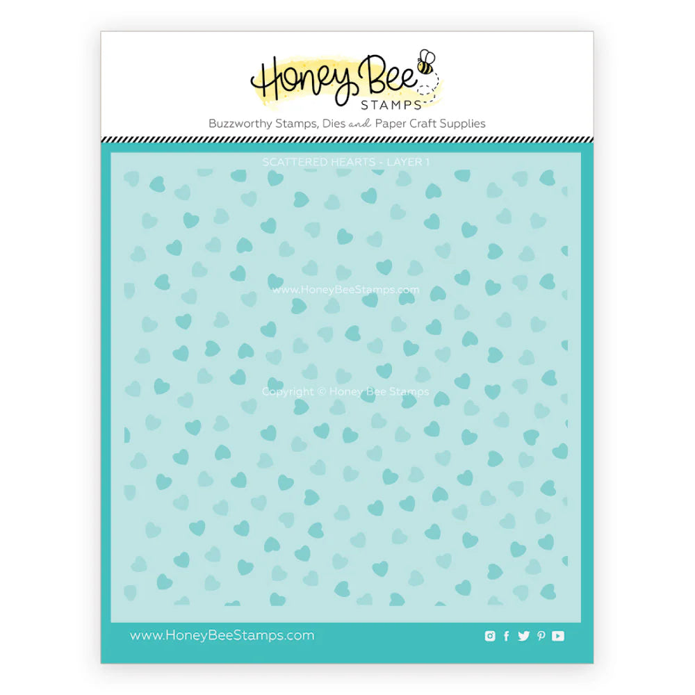 Scattered Hearts Layering (Set Of 2) Stencil