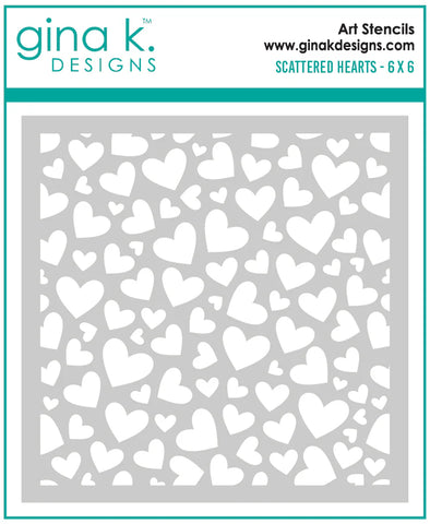 Scattered Hearts Stencil