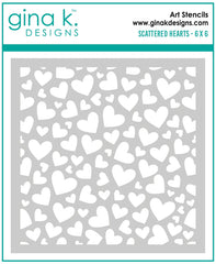Scattered Hearts Stencil