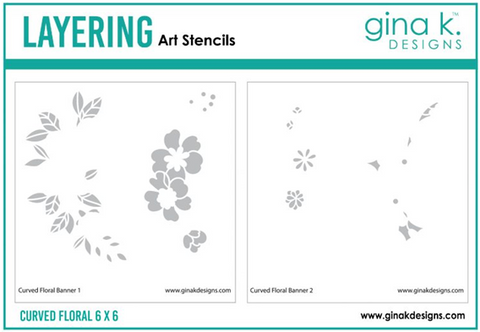 Curved Floral  Layering Stencil