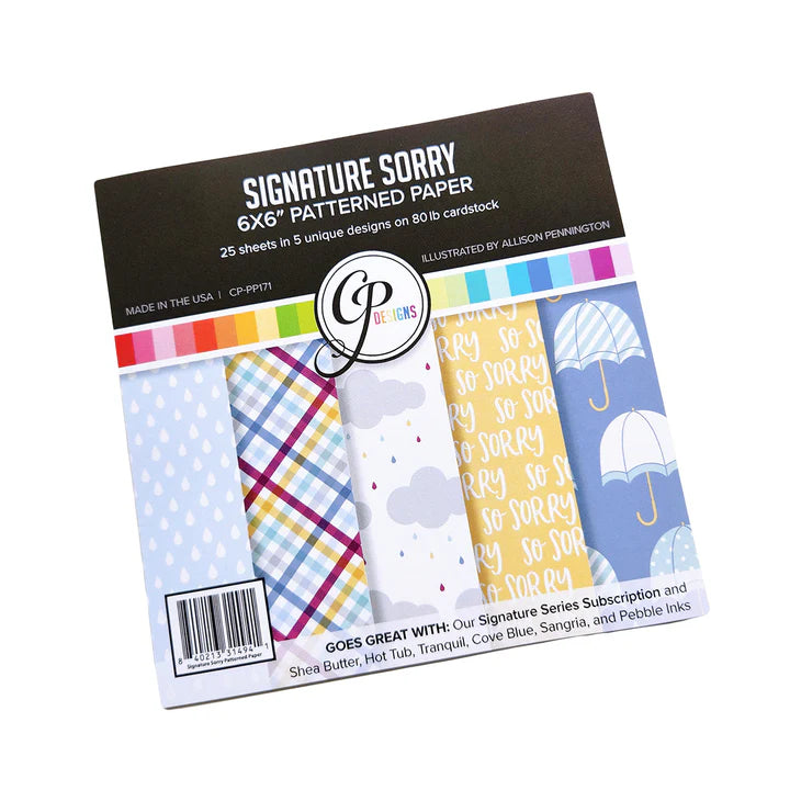 Sorry Pattern Signature Sorry Patterned Paper – Bumbleberry Papercrafts Ltd