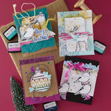 Merry, Merry, Merry Bird Registration Press Plate & Die Set from the Starry Holiday Collection by Dina Wakley