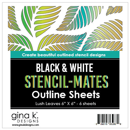Stencil Mates -Black and White Outline Sheets - Lush Leaves