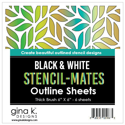 Stencil Mates -Black and White Outline Sheets - Thick Brush
