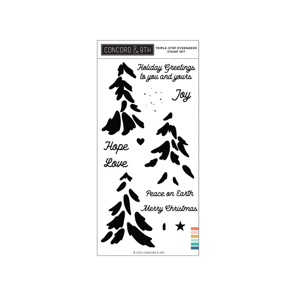 Triple-step Evergreen Stamp Set (4 x 8)