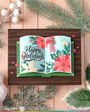 Open Book Poinsettia Stencil