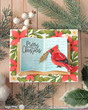 Poinsettia Frame Coloring Stencil