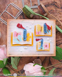 Open Book Bookmark Sentiments Stamp Set