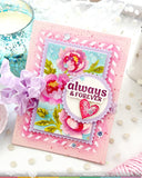 Nesting Postage Collage Peony Stencil