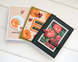 Nesting Postage Collage Peony Stencil