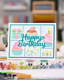 Happy Birthday Script Word Die