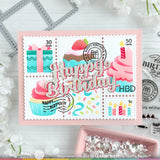 Postage Collage Cupcake Stencil