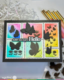 Postage Collage Butterfly Silhouettes Die