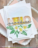 Overlapping Hello Additions Stamp Set