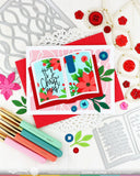 Open Book Poinsettia Stencil