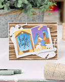 Open Book Nativity Stencil