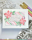 Poinsettia Frame Coloring Stencil