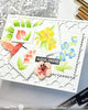 Postage Collage Tropical Flowers Stencil