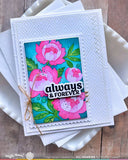 Nesting Postage Collage Peony Stencil