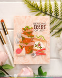 Postage Collage Seeds Stencil