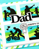 Postage Collage Dad Silhouettes Stamp Set