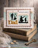 Postage Collage Dad Silhouettes Stamp Set