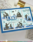 Postage Collage Dad Silhouettes Stamp Set