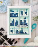 Postage Collage City Sunset Stamp Set